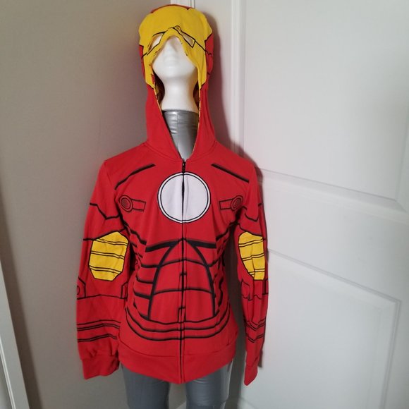 Marvel Iron Man Zip Up Hoodie with Mask Hood - Picture 2 of 10